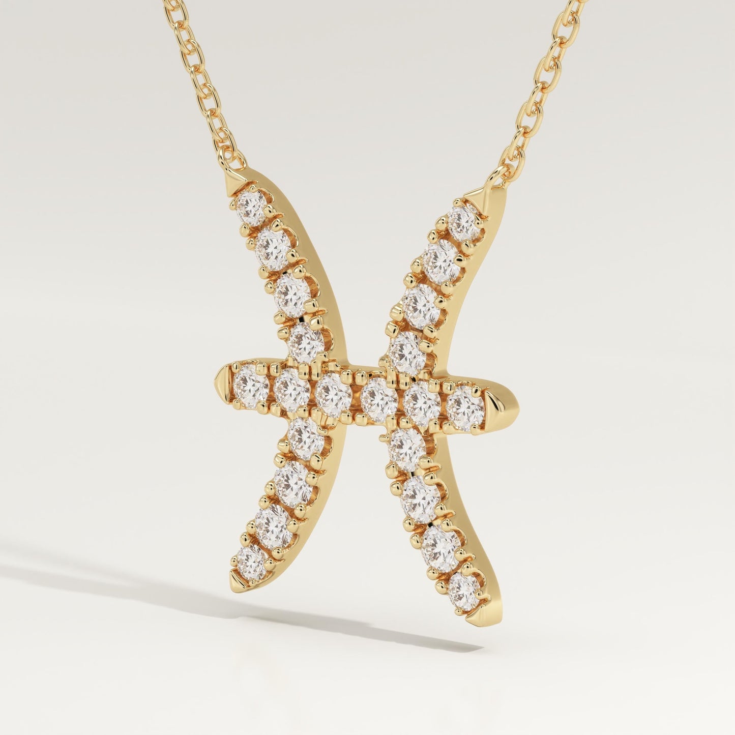 0.273 TCW Round Lab-Grown Diamond Pisces Zodiac Necklace