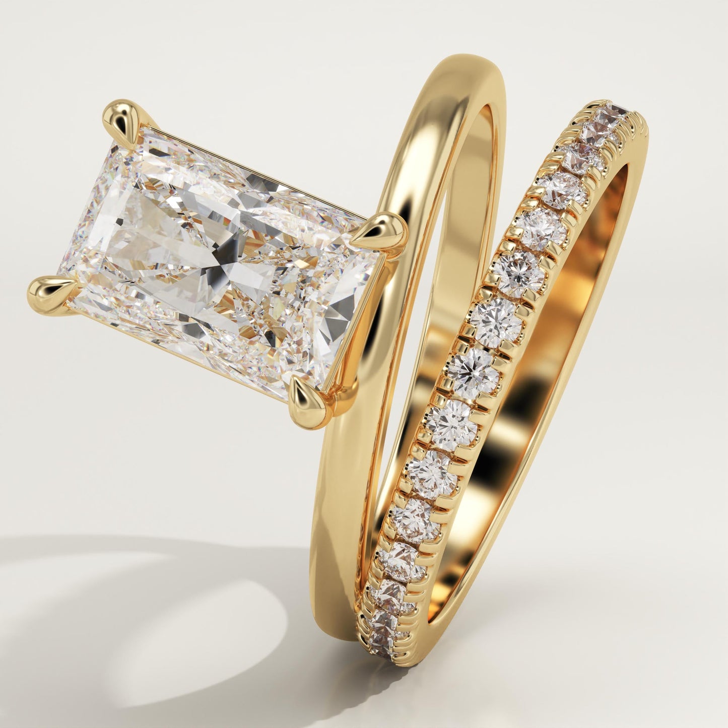 Radiant Cut Pave Lab-Grown Diamond Engagement Ring