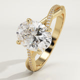 2.0 CT Oval Cut Twisted Shank Lab-Grown Diamond Engagement Ring