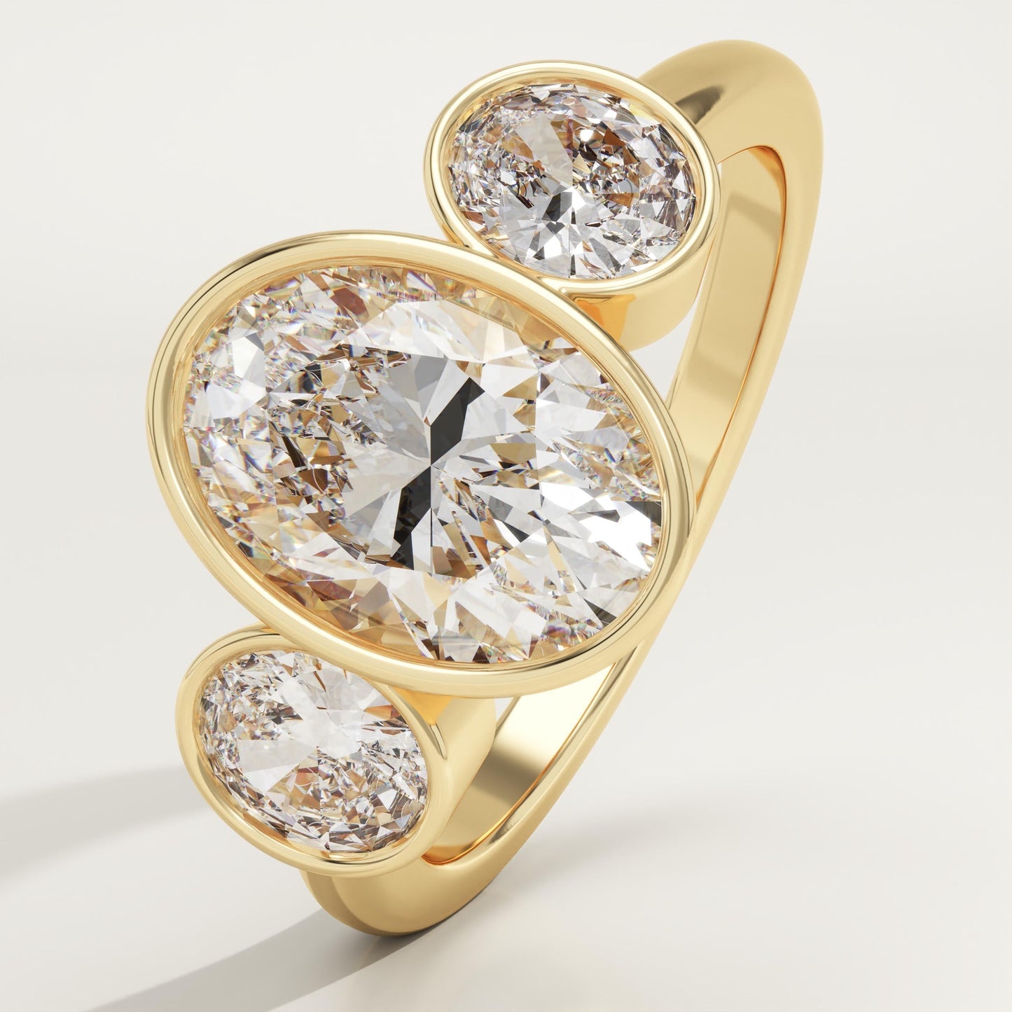 Oval Cut Three Stone Lab-Grown Diamond Engagement Ring