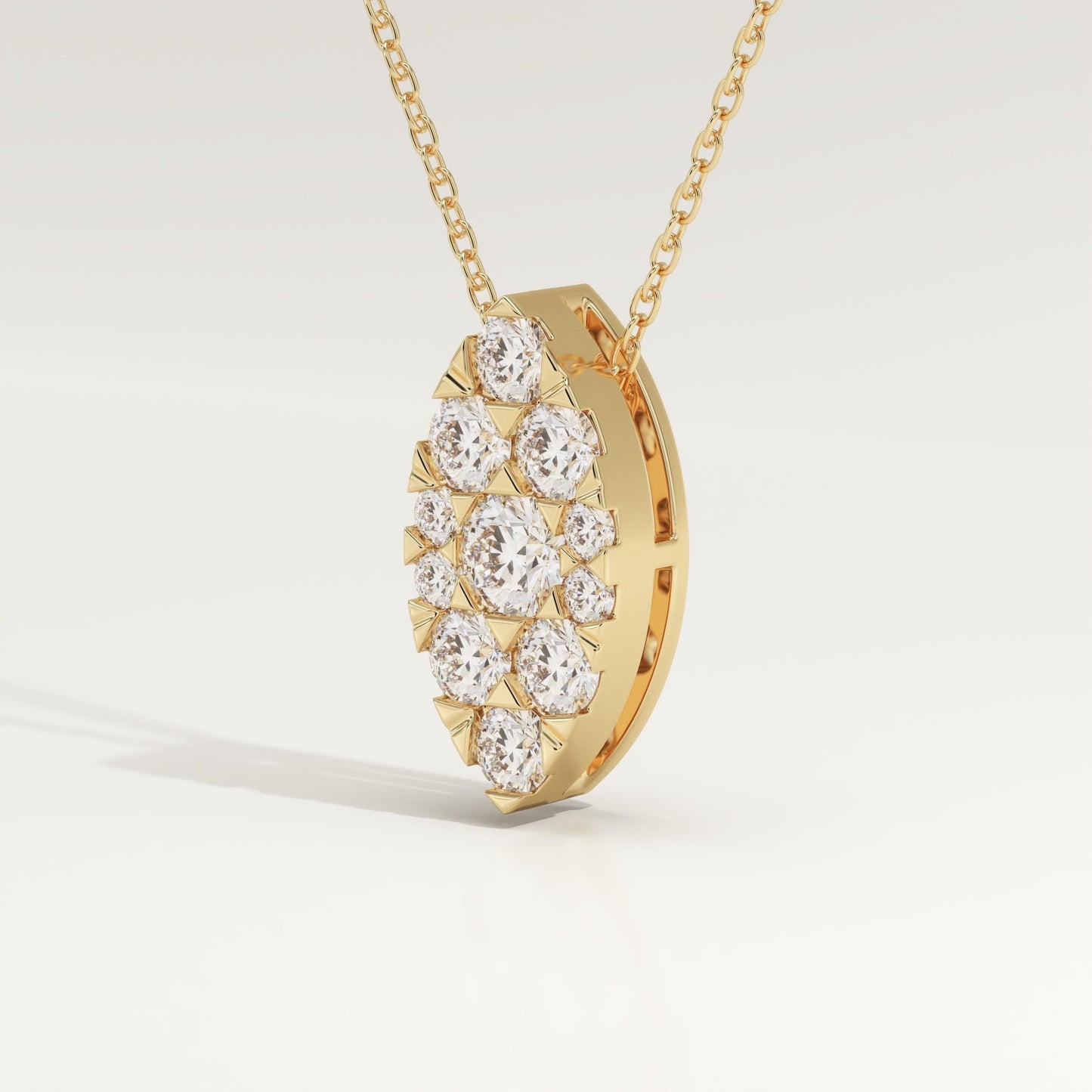 0.7 TCW Round Lab-Grown Diamond Marquise Charm Necklace