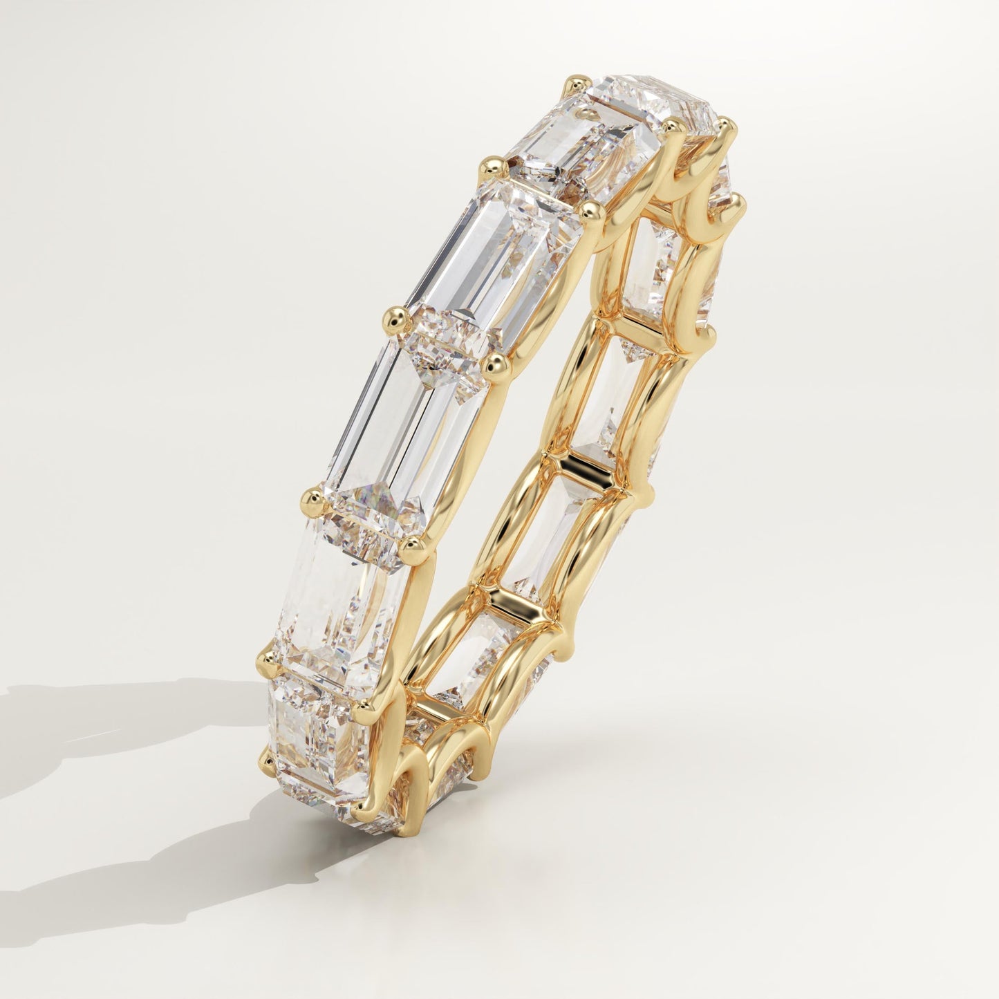 2.55 TCW Emerald Lab-Grown Diamond Full Eternity Wedding Band