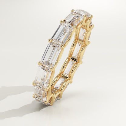 2.55 TCW Emerald Lab-Grown Diamond Full Eternity Wedding Band