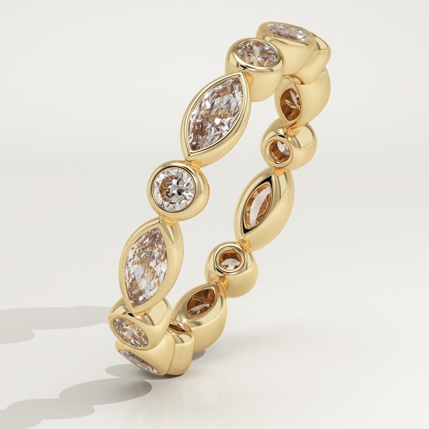 2.72 TCW Round & Marquise Lab-Grown Diamond Full Eternity Wedding Band