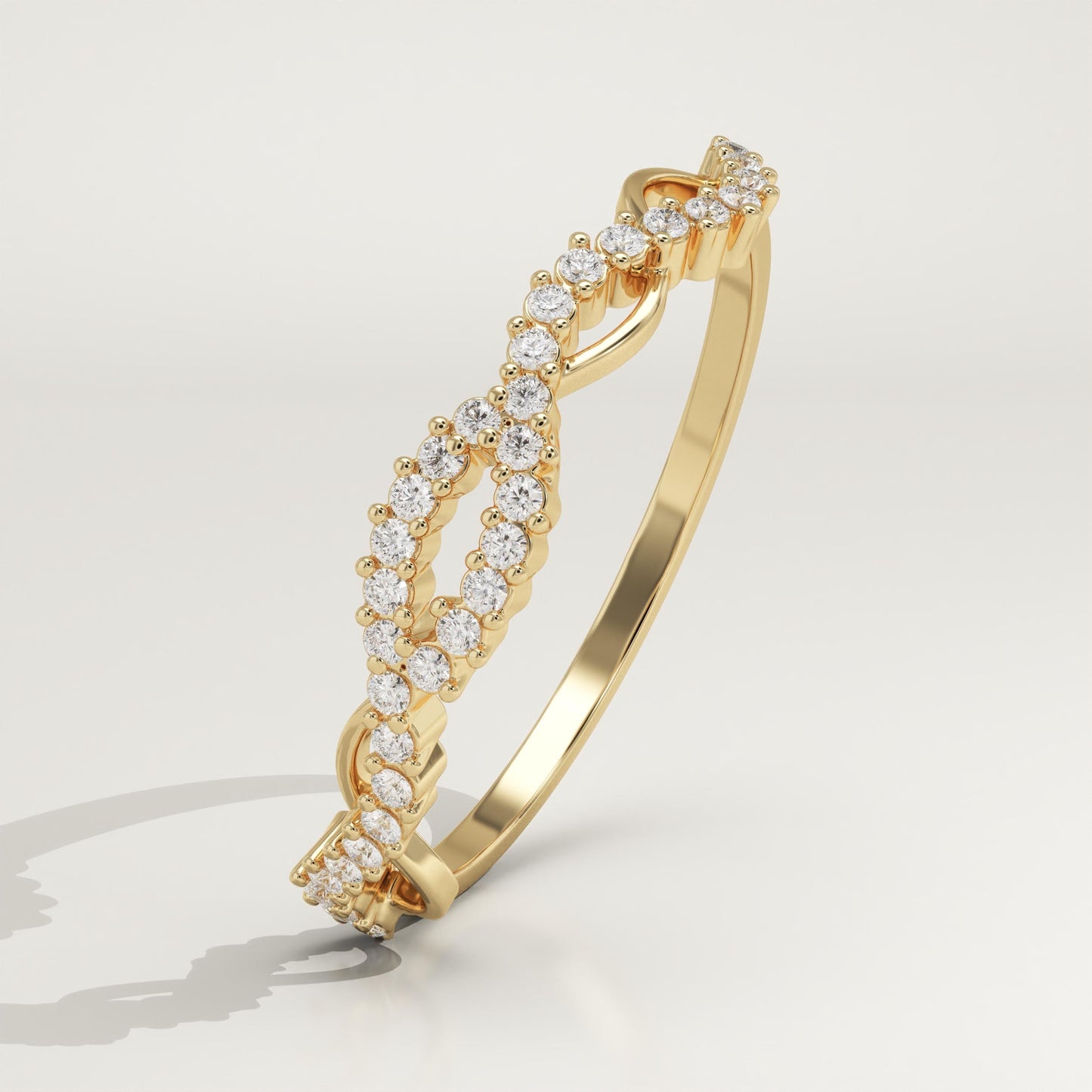 0.16 TCW Round Lab-Grown Diamond Twisted Wedding Band