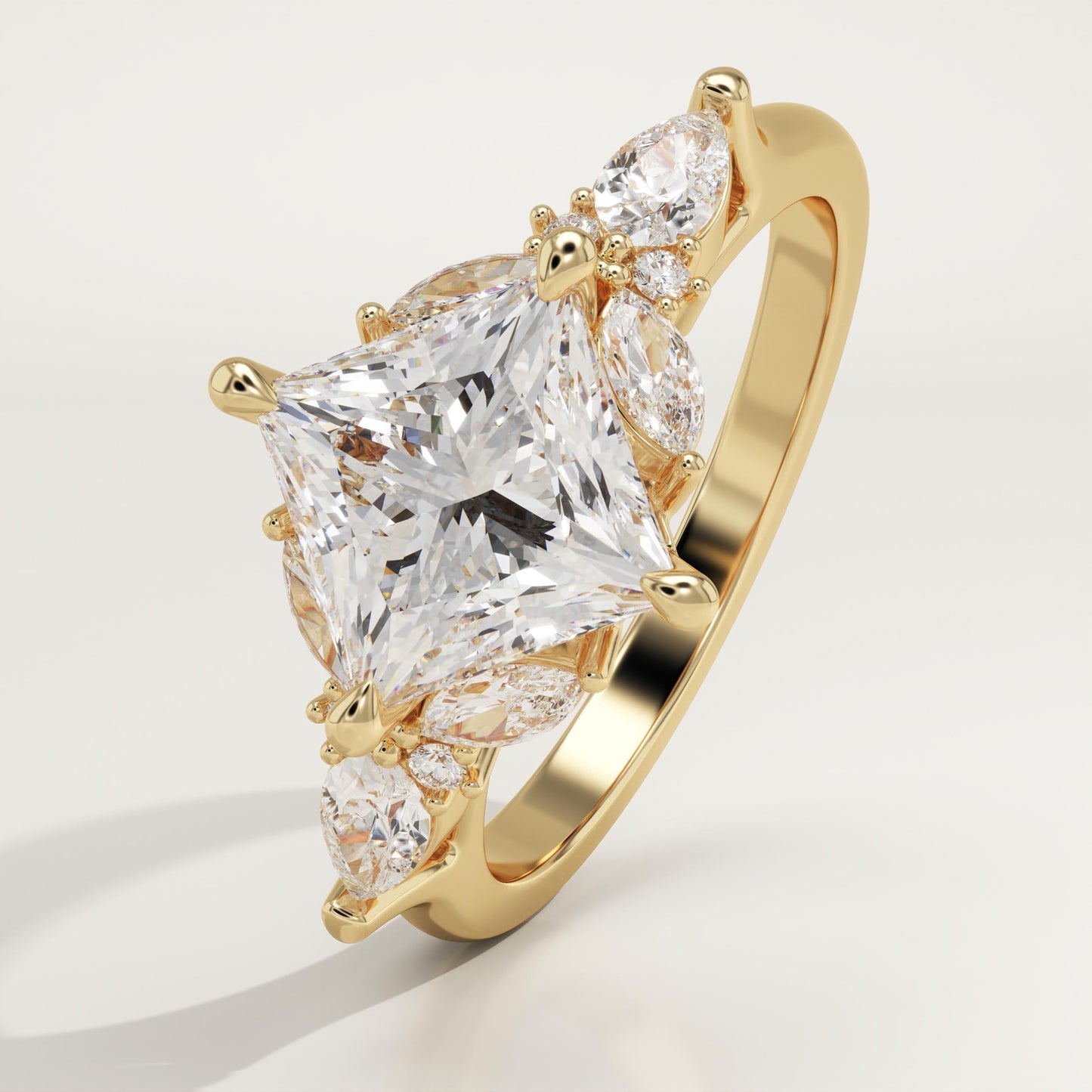 Princess Cut Nature Inspired Lab-Grown Diamond Engagement Ring