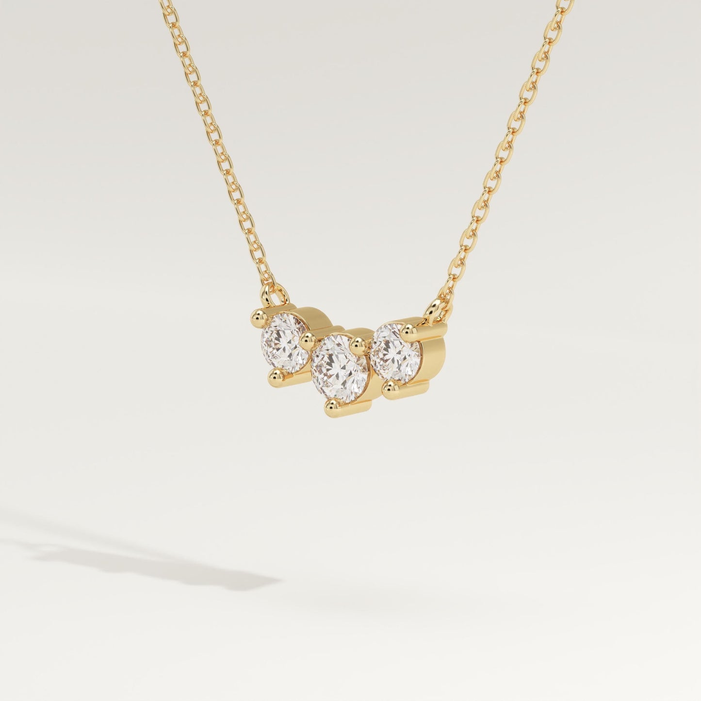 0.35 TCW Round Lab-Grown Diamond Three Stone Charm Necklace