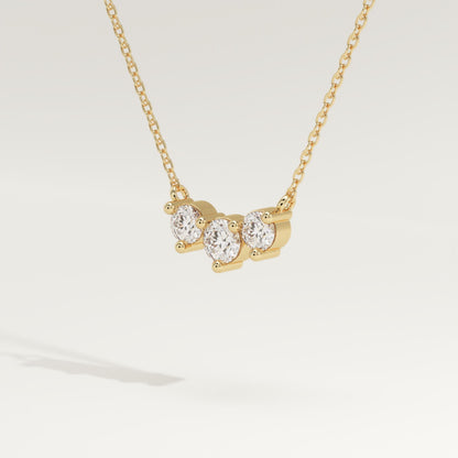 0.35 TCW Round Lab-Grown Diamond Three Stone Charm Necklace