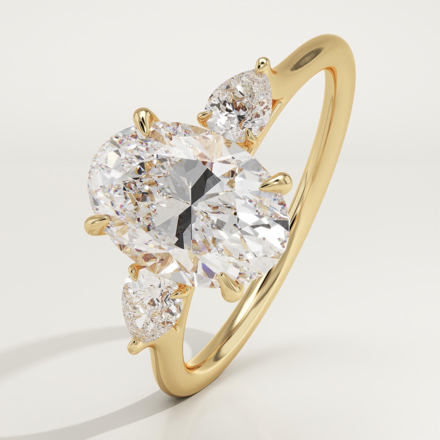 Oval Cut Three Stone Lab-Grown Diamond Engagement Ring