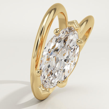 Marquise Cut Solitaire Lab-Grown Diamond Engagement Ring