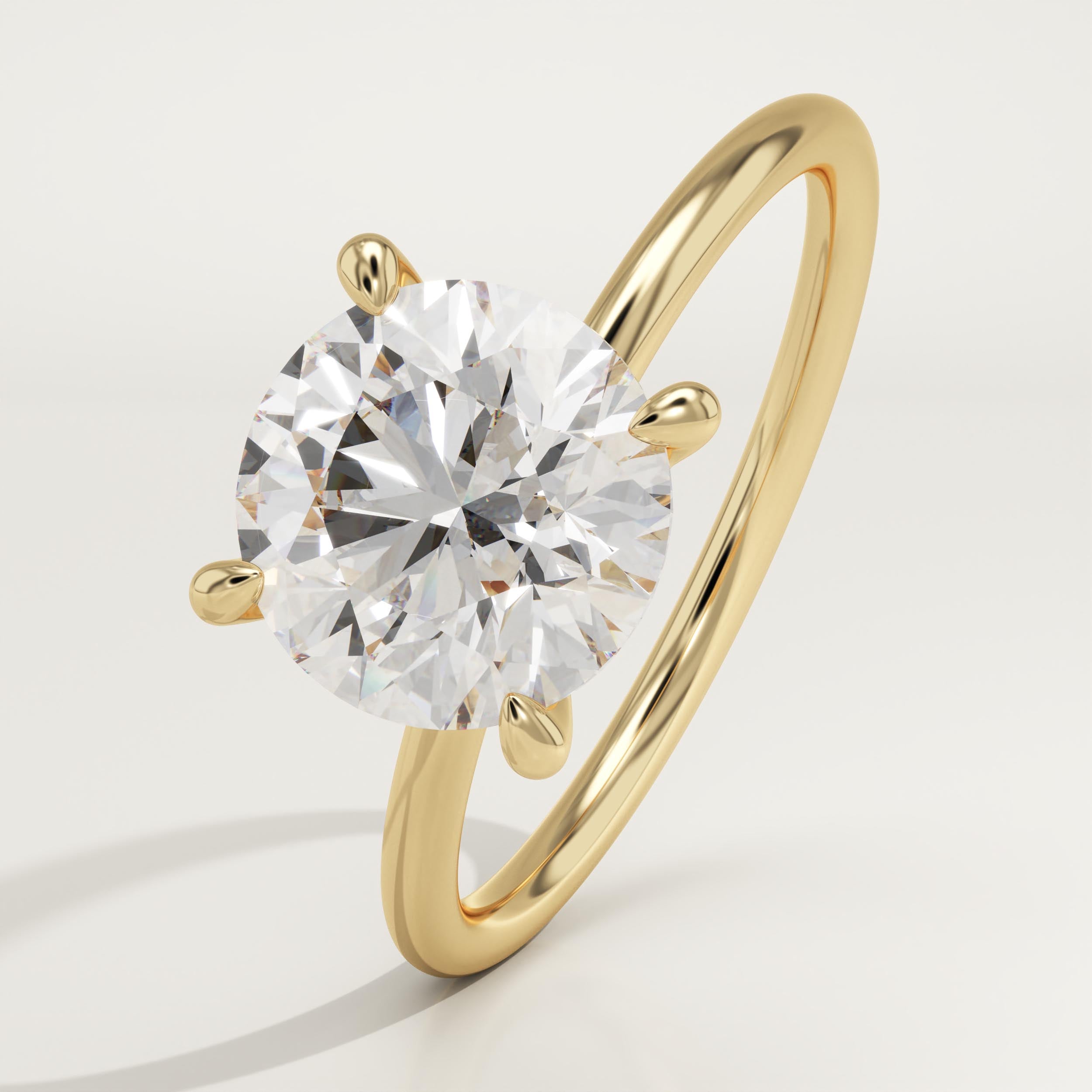 2.0 CT Round Cut Solitaire Lab-Grown Diamond Engagement Ring