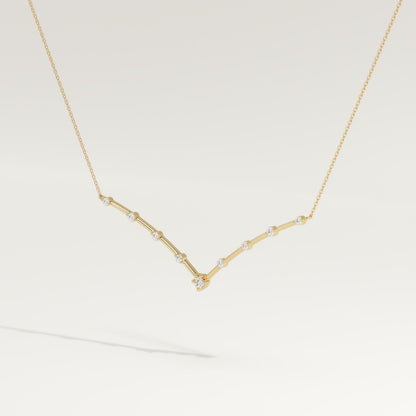 0.33 TCW Round Lab-Grown Diamond V Shaped Charm Necklace
