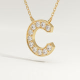 0.24 TCW Round Lab-Grown Diamond C Initial Necklace