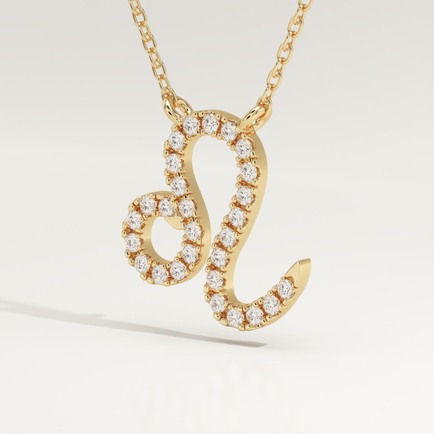 0.14 TCW Round Lab-Grown Diamond Leo Zodiac Necklace