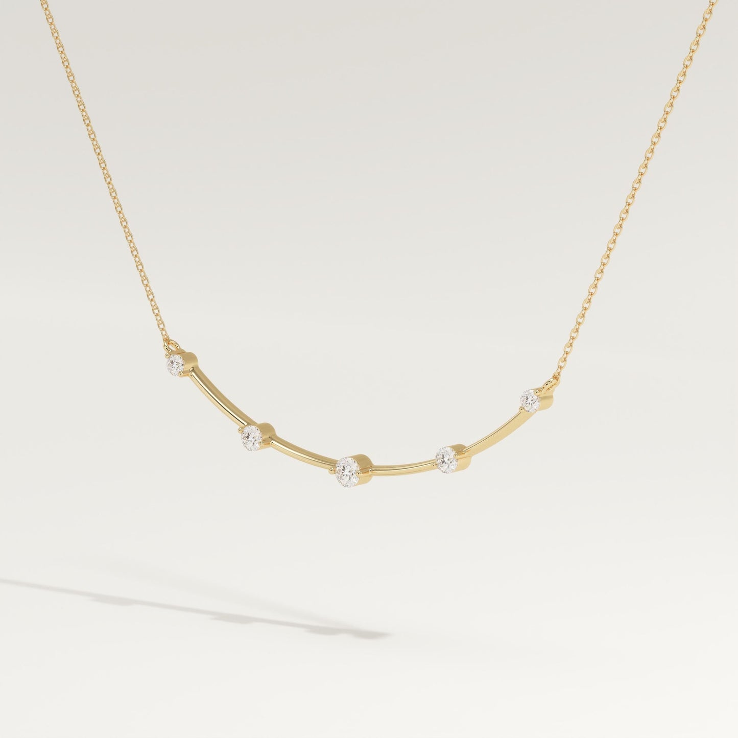0.31 TCW Round Lab-Grown Diamond Smile Charm Necklace