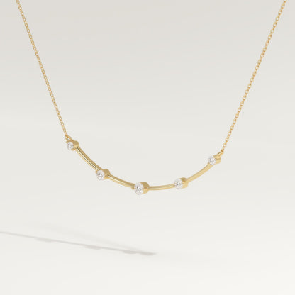 0.31 TCW Round Lab-Grown Diamond Smile Charm Necklace