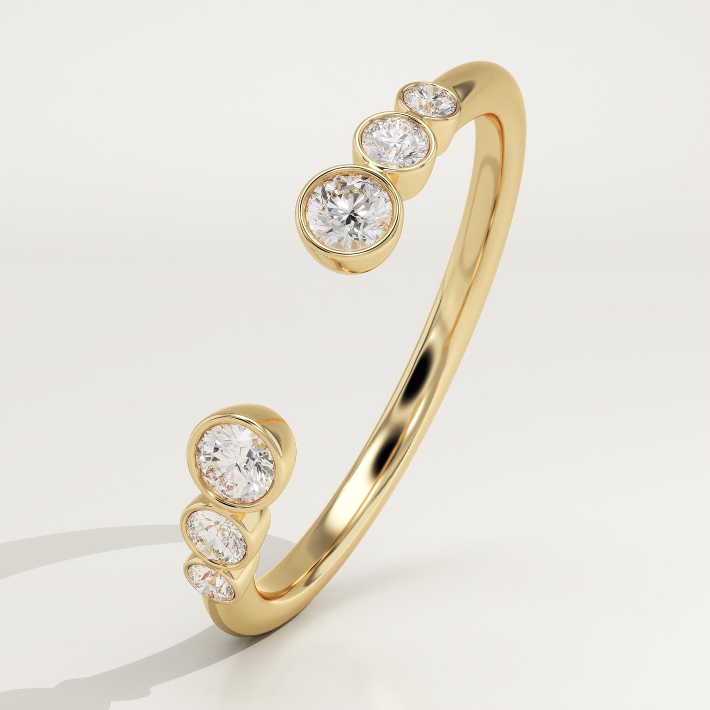 0.22 TCW Round Lab-Grown Diamond Open Shank Wedding Band