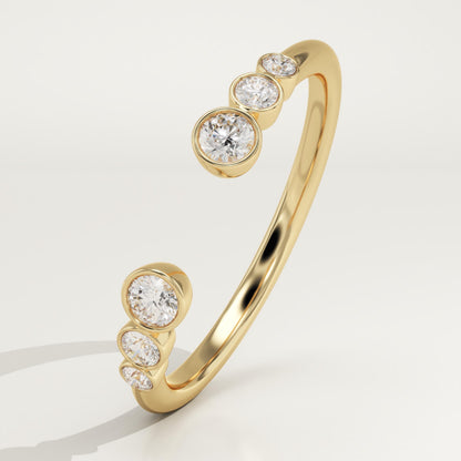 0.22 TCW Round Lab-Grown Diamond Open Shank Wedding Band