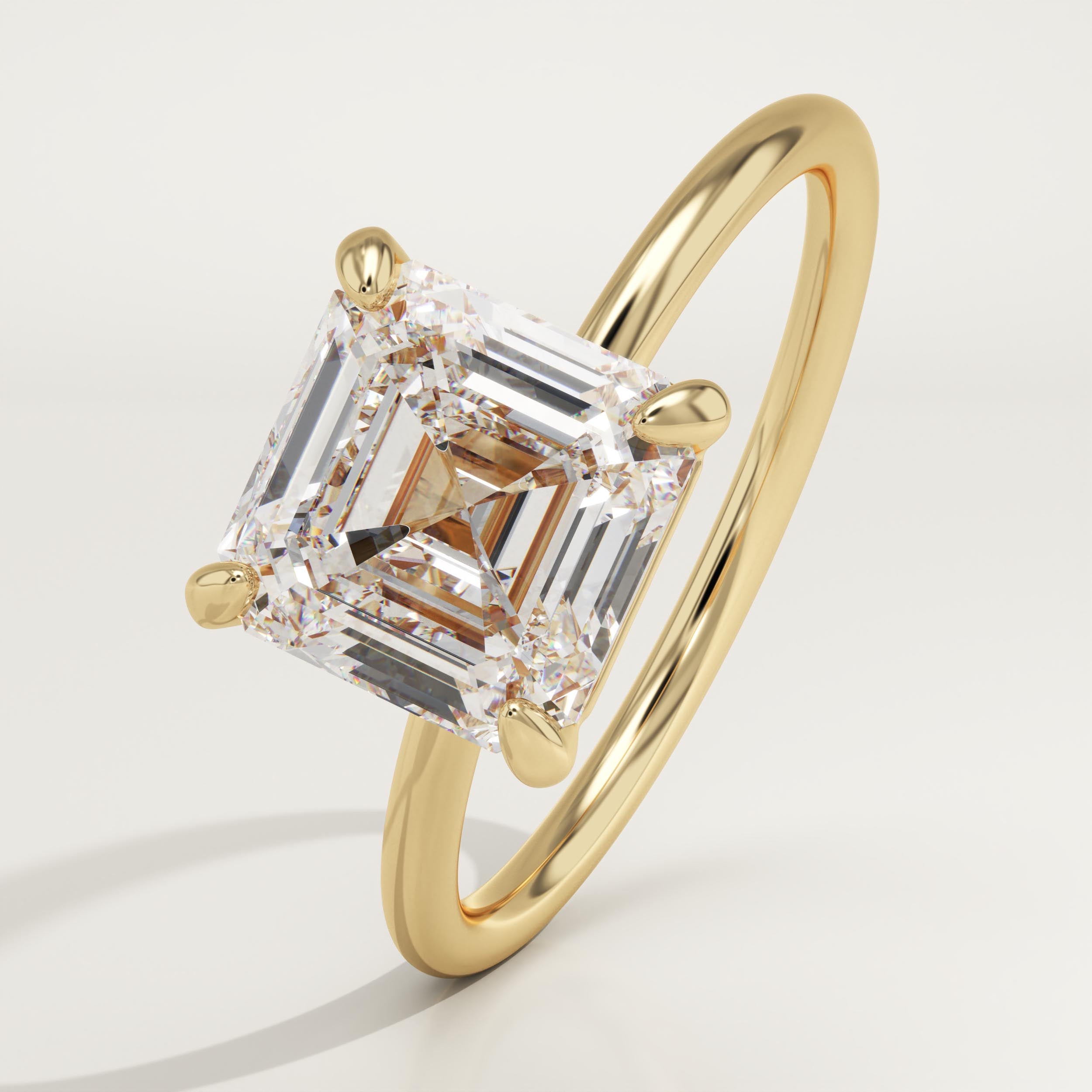 2.0 CT Asscher Cut Solitaire Lab-Grown Diamond Engagement Ring