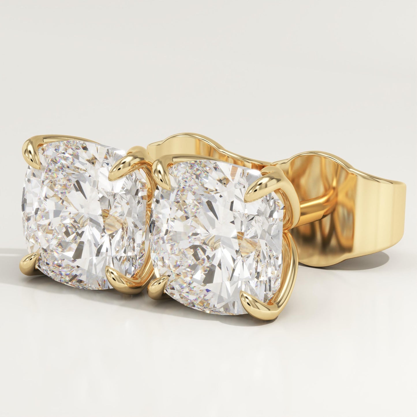 1 TCW Cushion Lab-Grown Diamond Stud Earrings