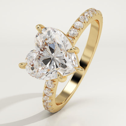 Heart Cut Pave Lab-Grown Diamond Engagement Ring