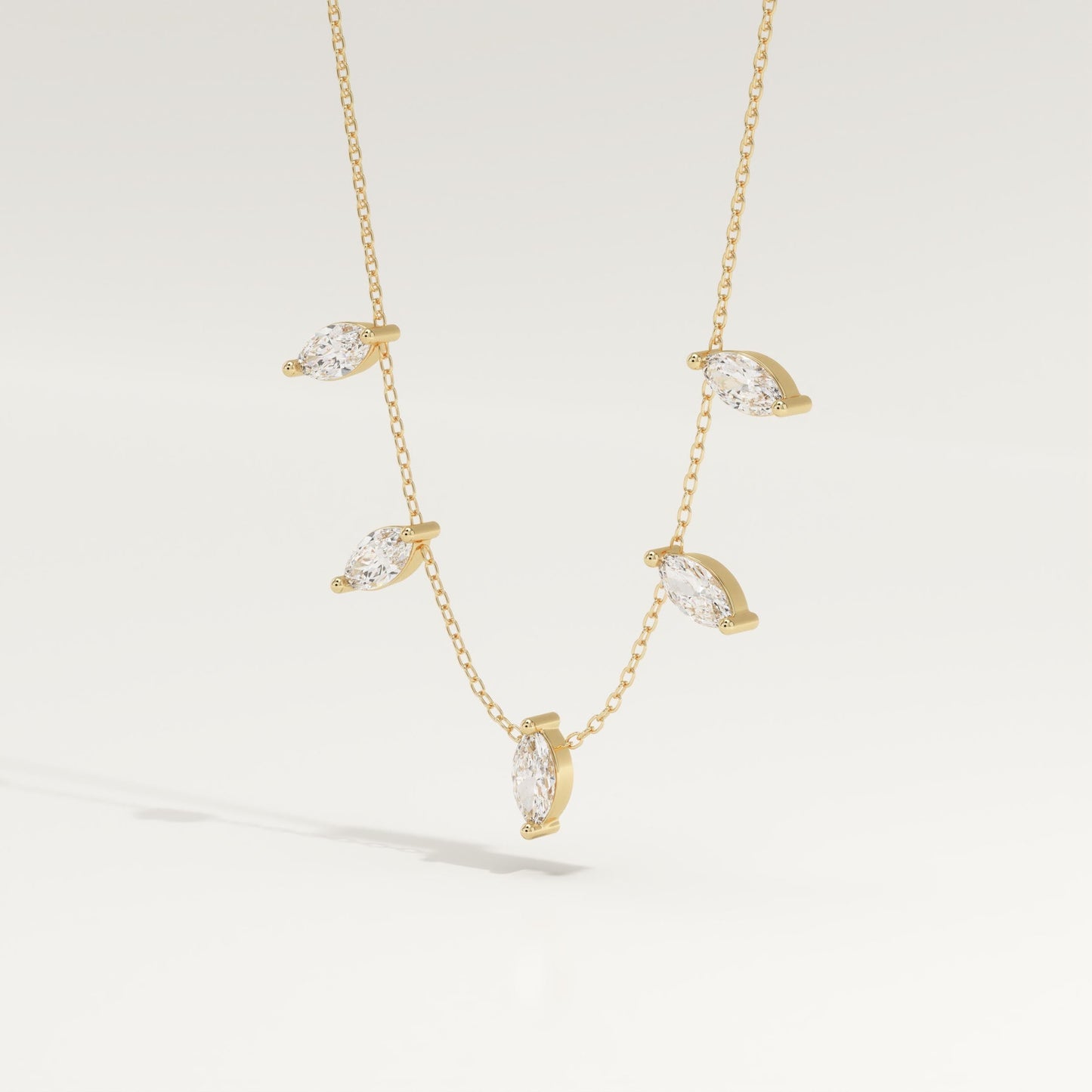 0.88 TCW Marquise Lab-Grown Diamond Charm Necklace