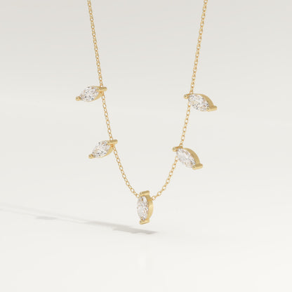 0.88 TCW Marquise Lab-Grown Diamond Charm Necklace