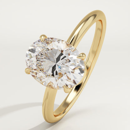 1.75 CT Oval Cut Solitaire Moissanite Engagement Ring