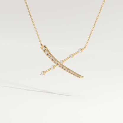 0.34 TCW Round Lab-Grown Diamond X Initial Necklace