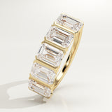 2.5 TCW Emerald Cut Lab-Grown Diamond Half Eternity Wedding Band