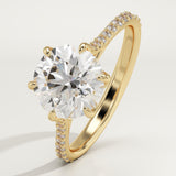 2.0 CT Round Cut Pave Lab-Grown Diamond Engagement Ring
