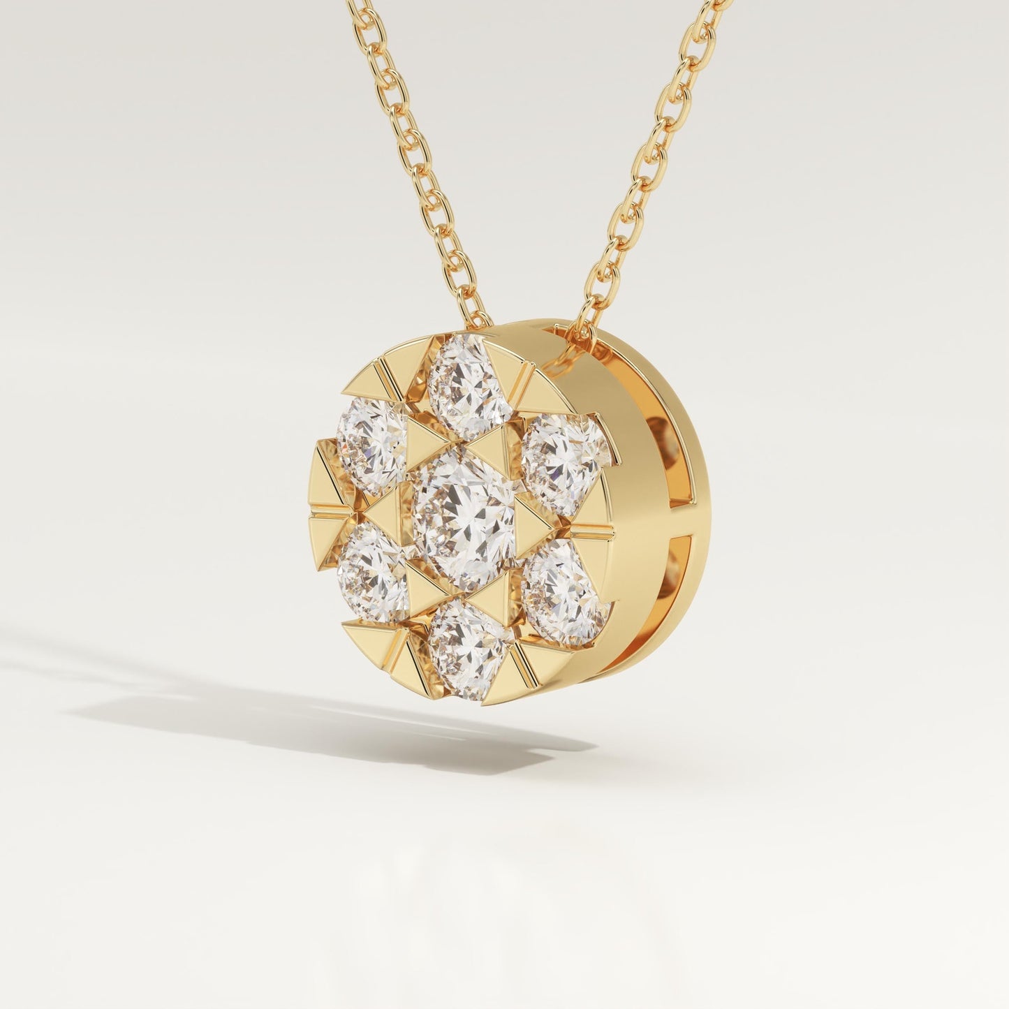 0.57 TCW Round Lab-Grown Diamond Circle Charm Necklace