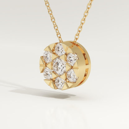 0.57 TCW Round Lab-Grown Diamond Circle Charm Necklace