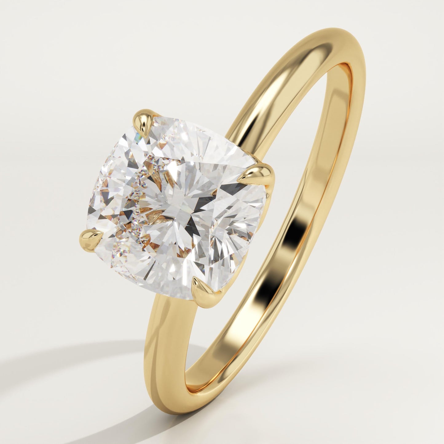 Cushion Cut Solitaire Lab-Grown Diamond Engagement Ring