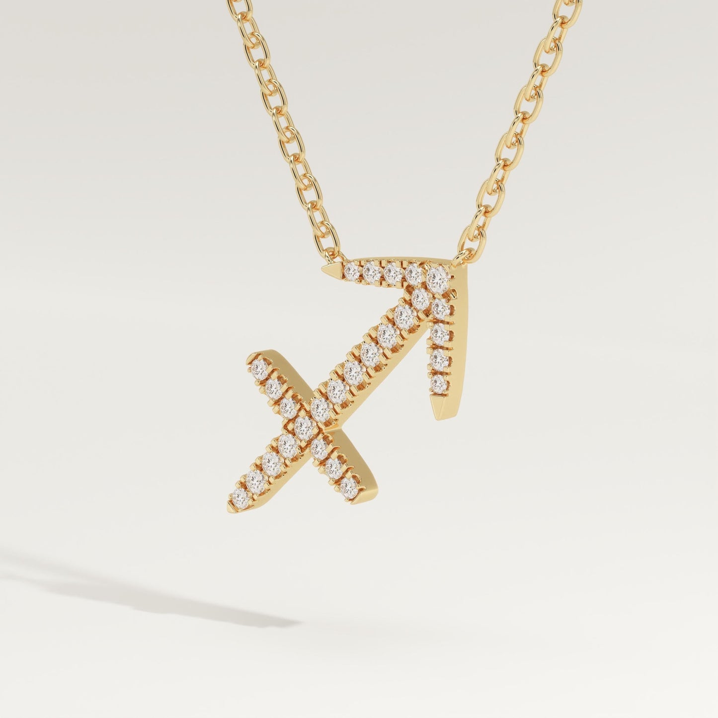 0.273 TCW Round Lab-Grown Diamond Sagittarius Zodiac Necklace