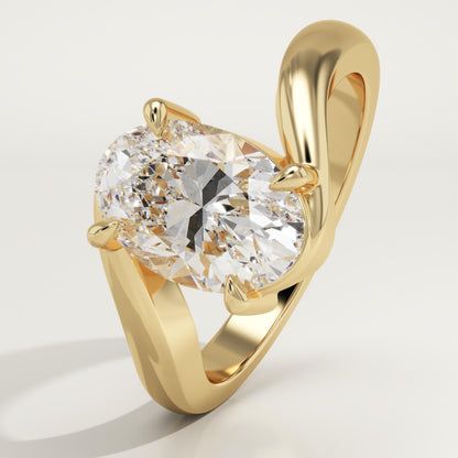 Oval Cut Swirl Lab-Grown Diamond Engagement Ring