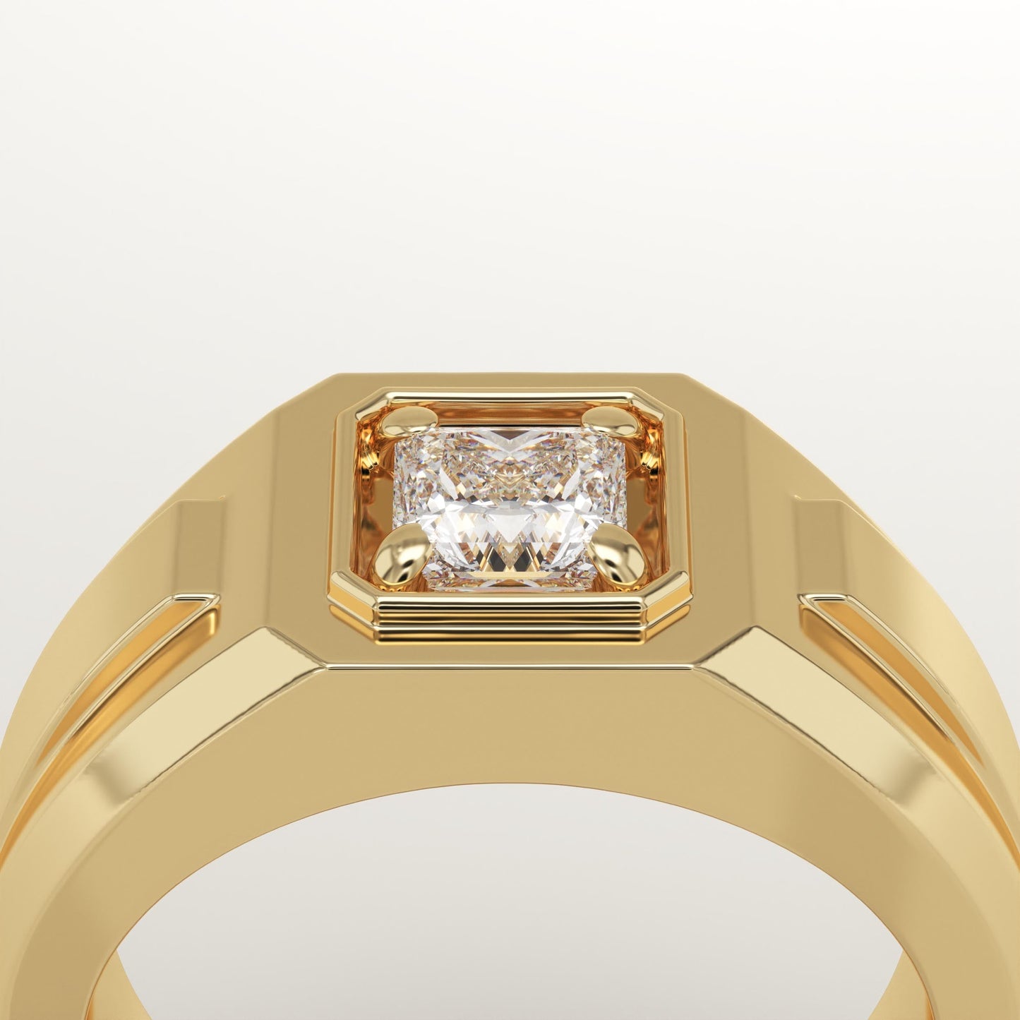 0.5 CT Princess Lab-Grown Diamond Solitaire Wedding Band For Men