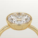 1.25 CT East West Oval Cut Bezel Lab-Grown Diamond Engagement Ring