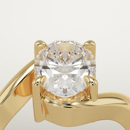 Oval Cut Swirl Lab-Grown Diamond Engagement Ring