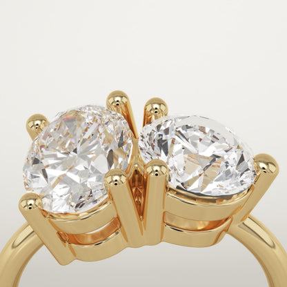 4 TCW Oval & Round Cut Toi Et Moi Lab-Grown Diamond Engagement Ring