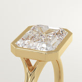 2.0 CT Emerald Cut Bezel Lab-Grown Diamond Engagement Ring