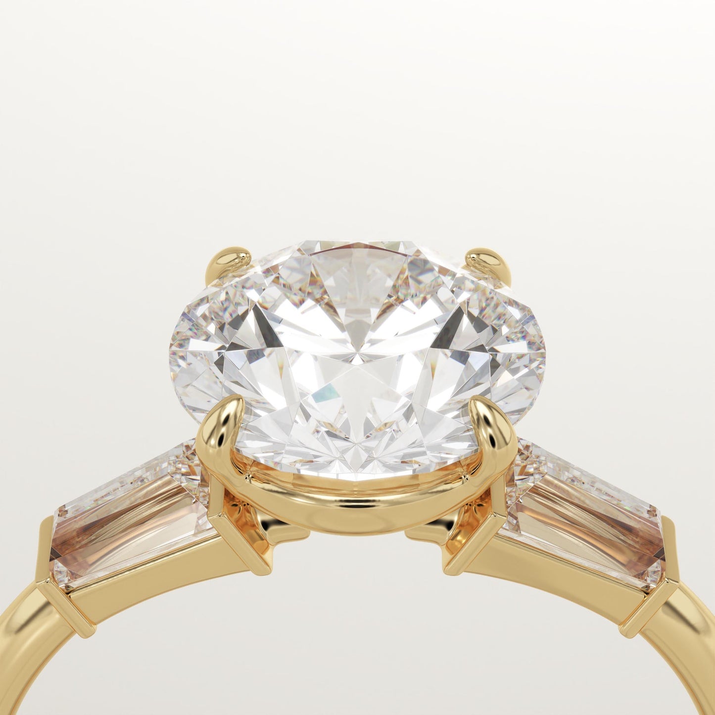 Round Cut Three Stone Lab-Grown Diamond Engagement Ring