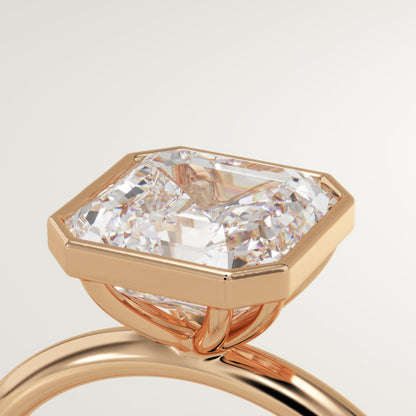 Asscher Cut Bezel Lab-Grown Diamond Engagement Ring
