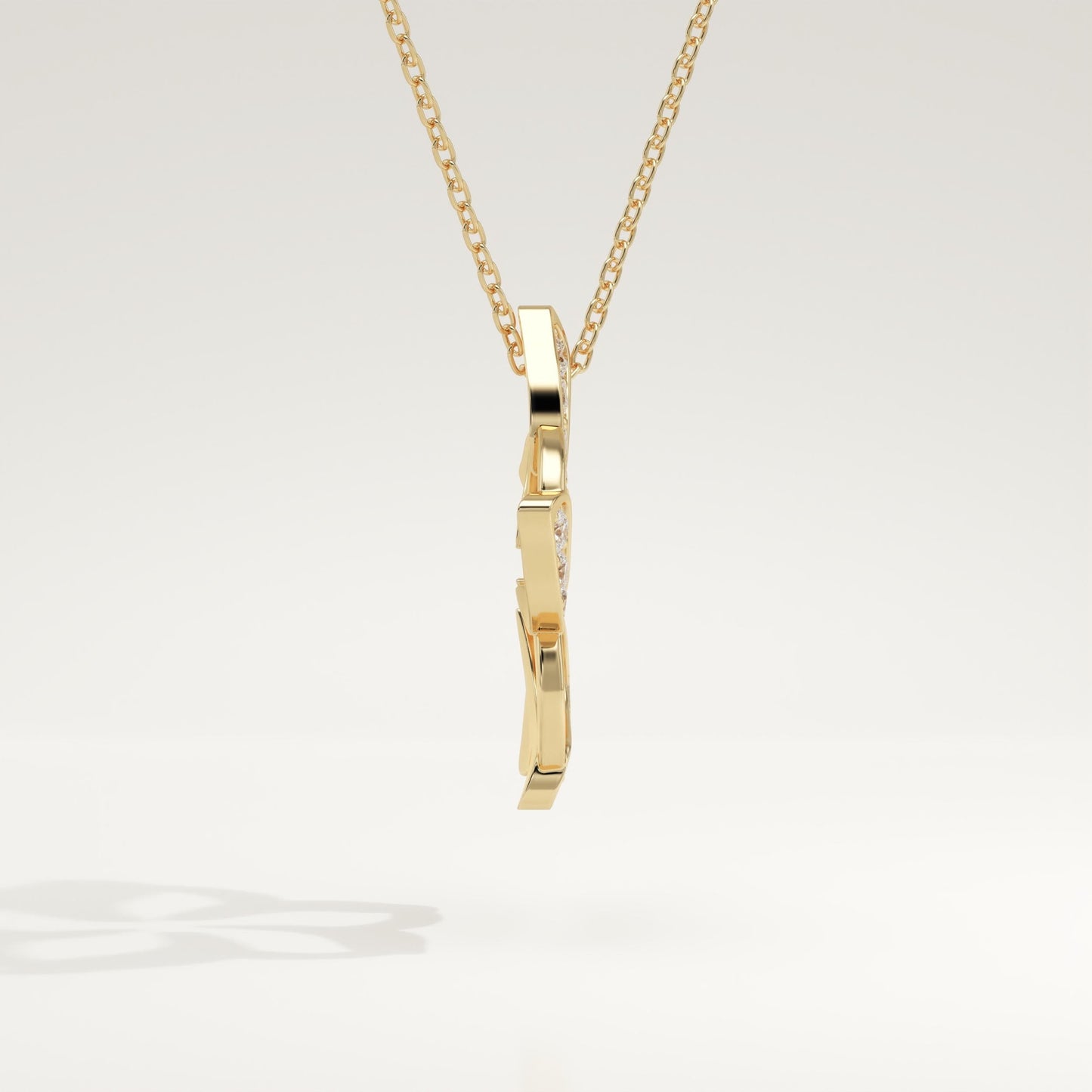 0.23 TCW Round Lab-Grown Diamond Flower Charm Necklace