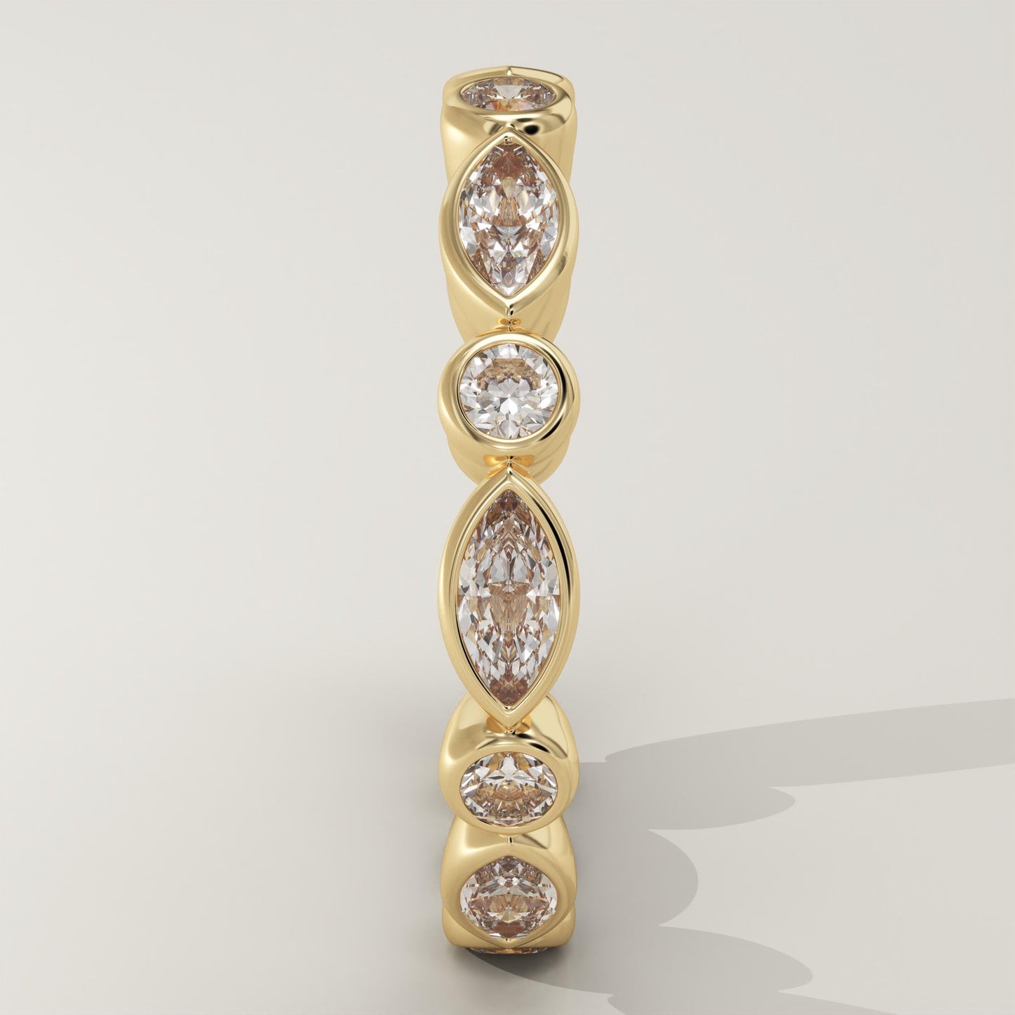 2.72 TCW Round & Marquise Lab-Grown Diamond Full Eternity Wedding Band