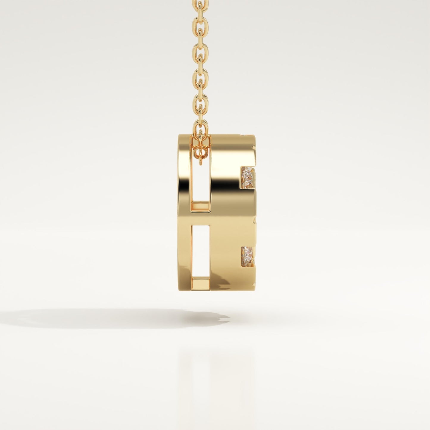 0.57 TCW Round Lab-Grown Diamond Circle Charm Necklace