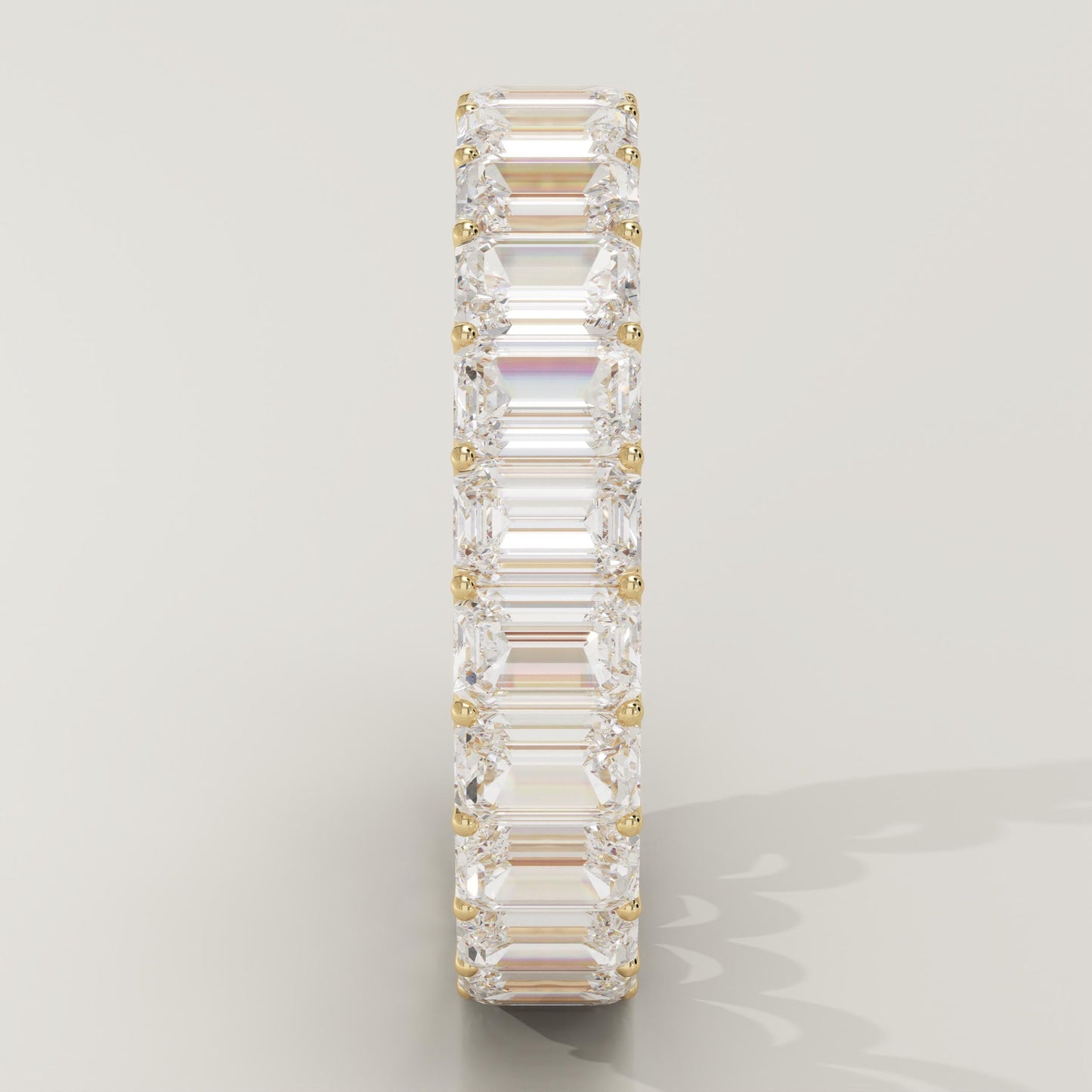 4.6 TCW Emerald Lab-Grown Diamond Full Eternity Wedding Band