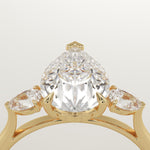 2.0 CT Pear Cut Three Stone Lab-Grown Diamond Engagement Ring