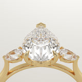 2.0 CT Pear Cut Three Stone Lab-Grown Diamond Engagement Ring