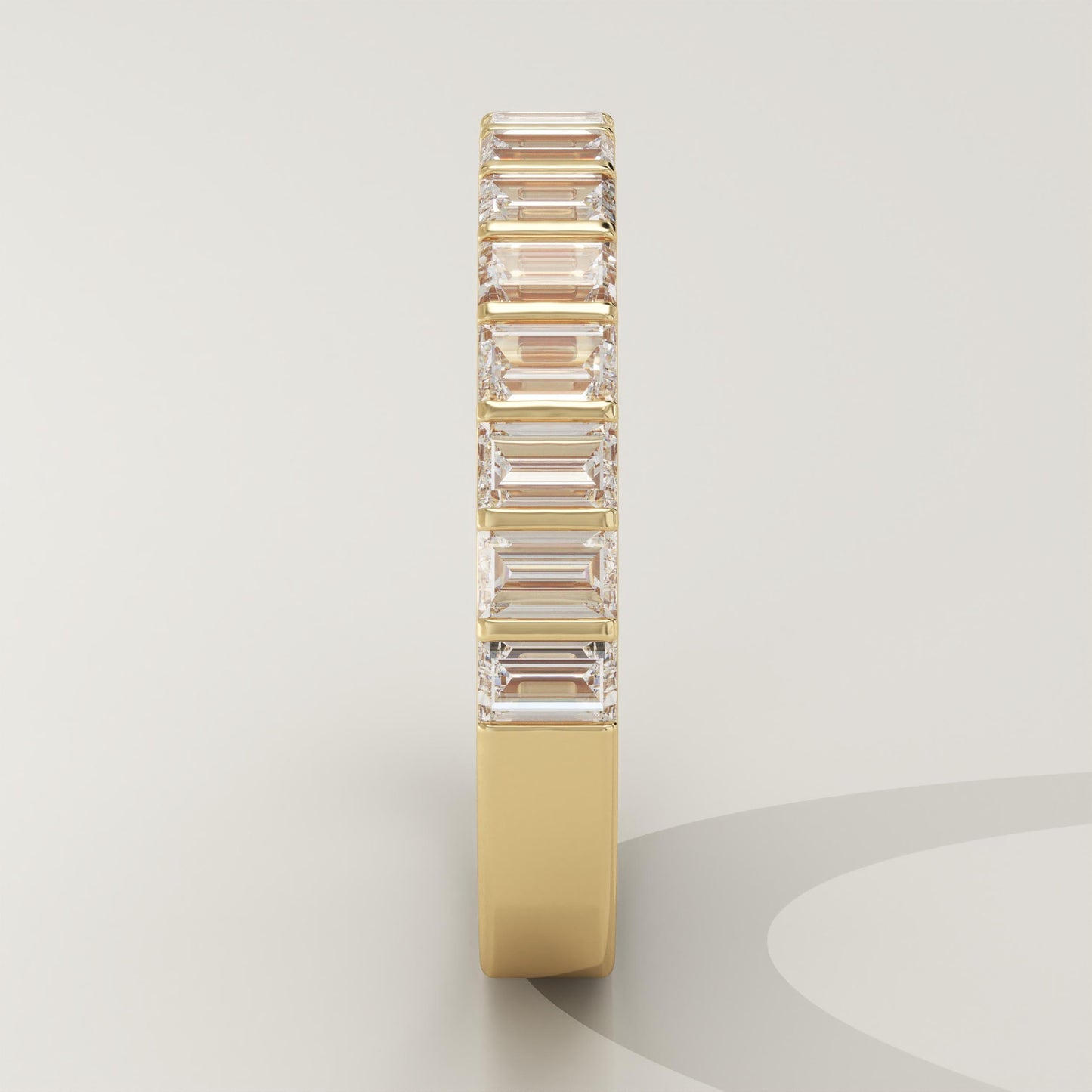 1.08 TCW Baguette Lab-Grown Diamond Half Eternity Wedding Band